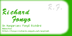 richard fonyo business card